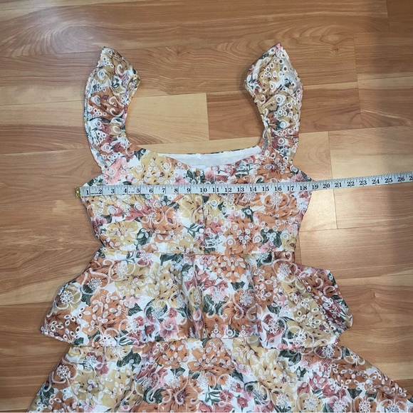 En Saison NWT Floral Romantic Ruffle Embroidered Presley Midi Dress Size Large - Picture 7 of 16